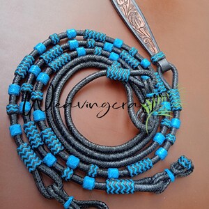 Handmade Leather Romal Reins: Braided Rawhide Horse Riding Ranch Rope