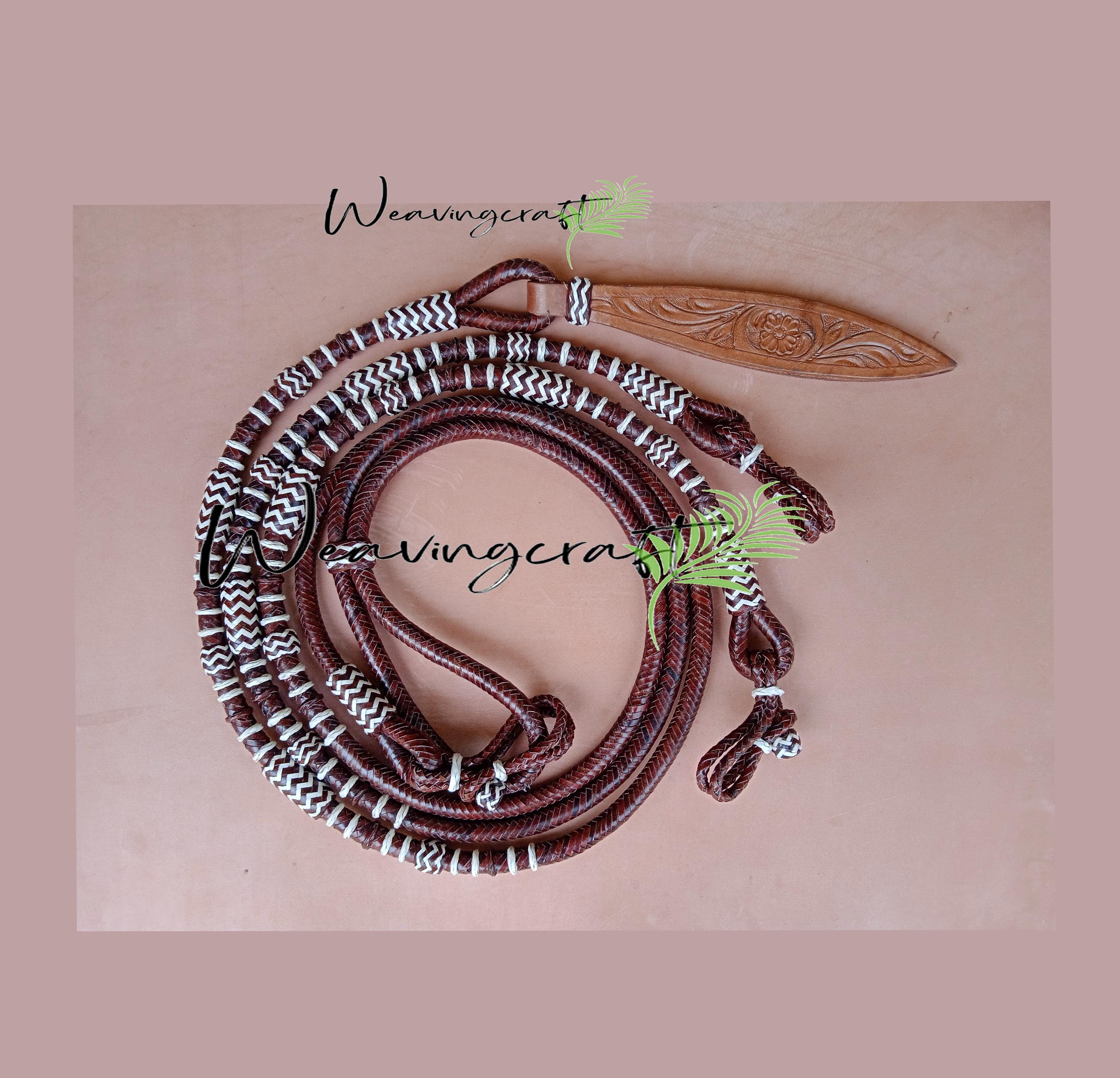 Rênes Western En Cuir Vintage Style Romel - Longueur 47 Pouces - Marron - Occasion - Kangourou Probable