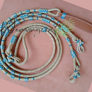 Weaving Craft Handmade leather romal reins custom braided reins Horse riding ranch rope, equestrian Romal Reins, Raw Hide Leather WC175