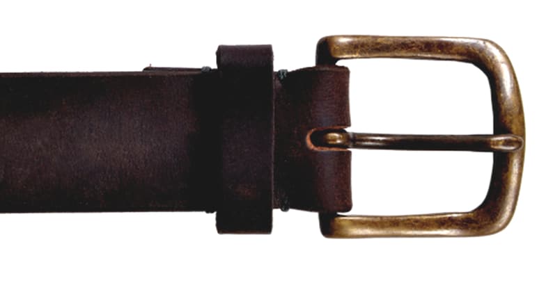 May include: A brown leather belt with a brass buckle.