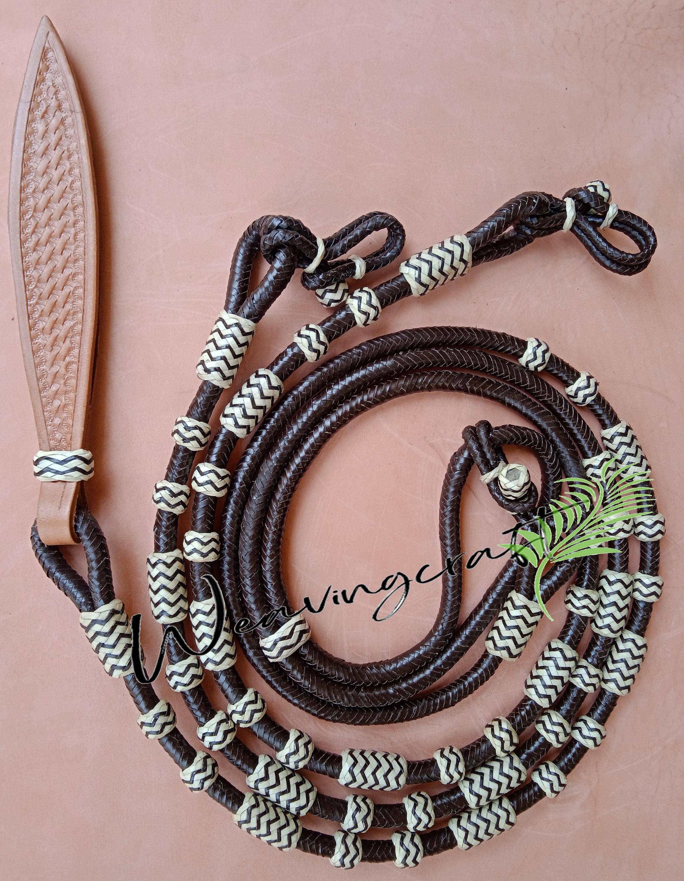Handmade Rawhide Rope Weavingcraft Handmade Rawhide Leather Show Romel Romal Reins: Braided ...