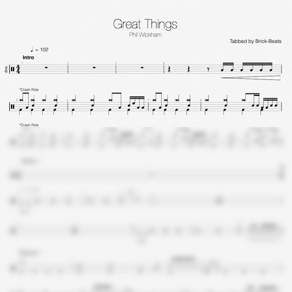 Phil Wickham "Great Things" Drums Transcription
