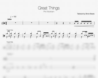 Transcripción de la canción "Great Things" de Phil Wickham para batería