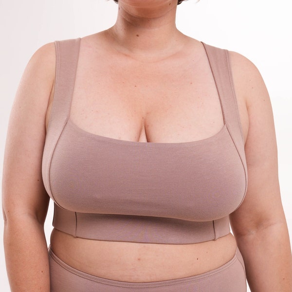 Brassière Yoyuu à encolure carrée avec large élastique - en 3 couleurs - Fixe et soulève la poitrine