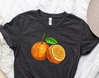 Oranges Screen Printed T-Shirt, Garden Shirt, Graphic Tee