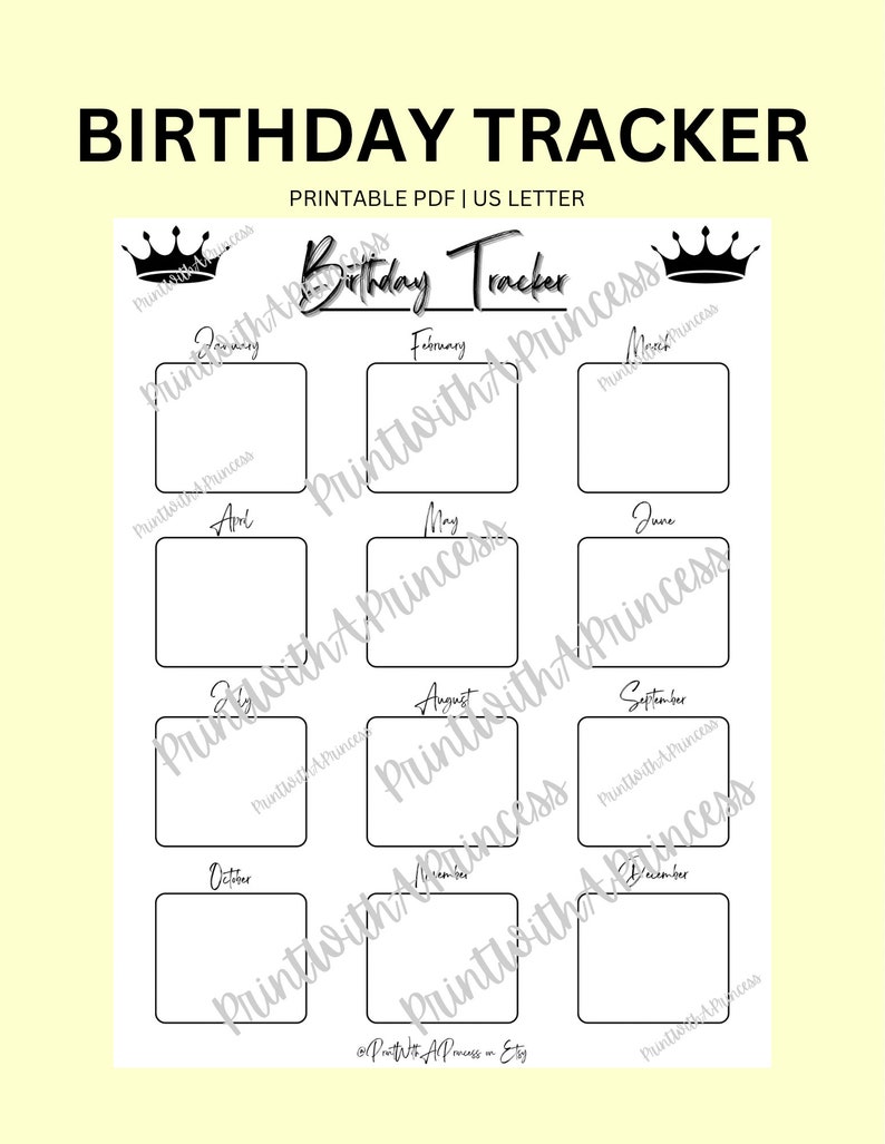 Birthday Tracker for Family Birthday Tracker for Relative Friend ...