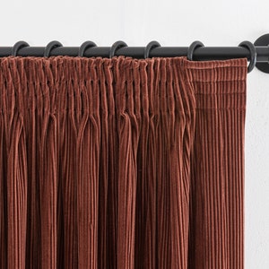 Pencil Pleated Velvet Curtain 17 Colors Pleated Curtains. Double and Triple Pleated Hanging Options for Living Room Curtains.