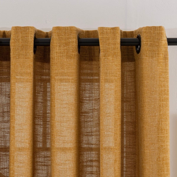 Linen Curtains 15 Colors. Extra Long Linen Curtain Panels for Living Room.