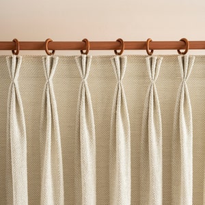 Triple Pleated Luxury Linen Curtain 6 Colors,  Custom Curtains for Living Room.