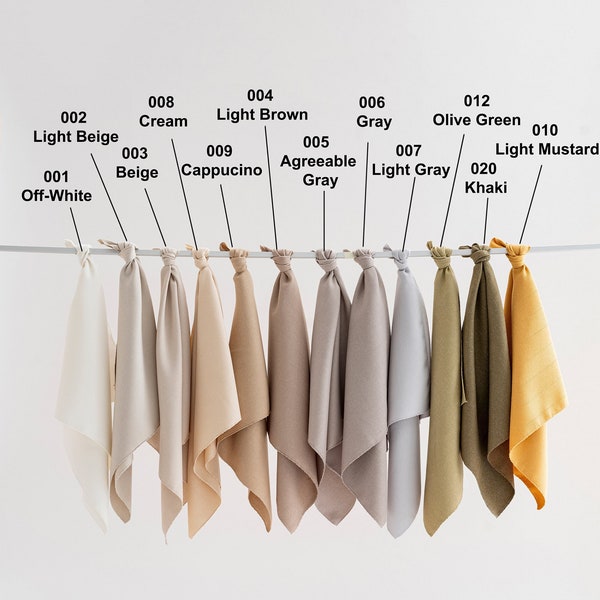 Linen Curtain Fabric Sample, 25 Colors, Faux Linen Drape Swatches.