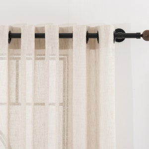Linen Sheer Curtains 6 Colors. Grommet Curtain Panels. Custom Linen Drapes.