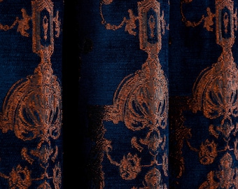 Damask Velvet Curtains 4 Colors, Custom Size Velvet Drapes, and Living Room Curtain