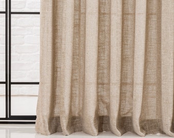 Custom Linen Curtains Modern, Minimalist Living Room Drapery, Grommet, Hook And Ring For Living Room Drapery