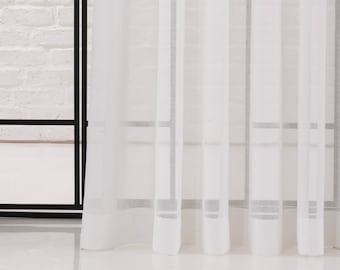 White Sheer Tulle Cafe Curtains: Grommet, Rod Pocket, Back Tab