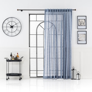 Extra Long Semi Sheer Curtains: Linen Drapes, 6 Colors