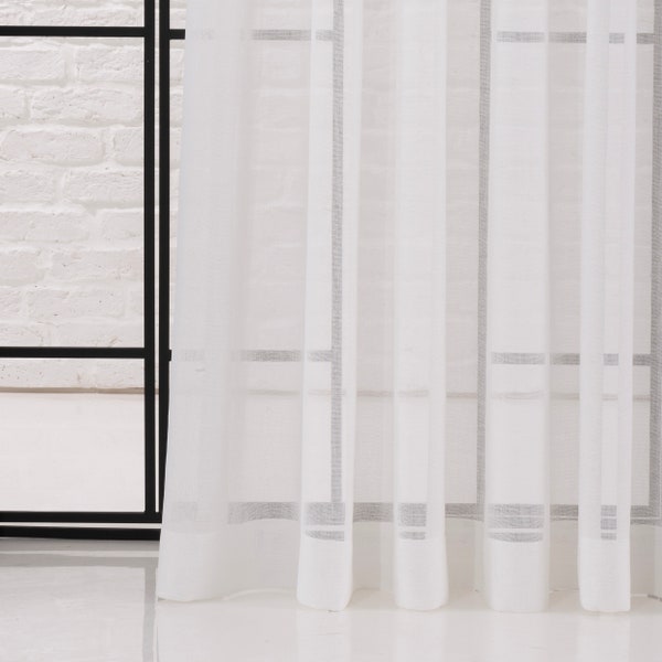 White Sheer Curtains, 10 Colors. Grommet Sheer Curtains, Semi Sheer Curtain Panels, Tulle Curtains.