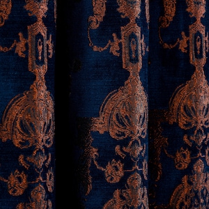 Damask Velvet Curtains 4 Colors, Custom Size Velvet Drapes, and Living Room Curtain