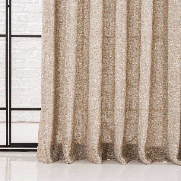 Custom Linen Curtains, 15 Colors. Living Room Linen Drapery, Custom Hight-Quality Linen Curtains.