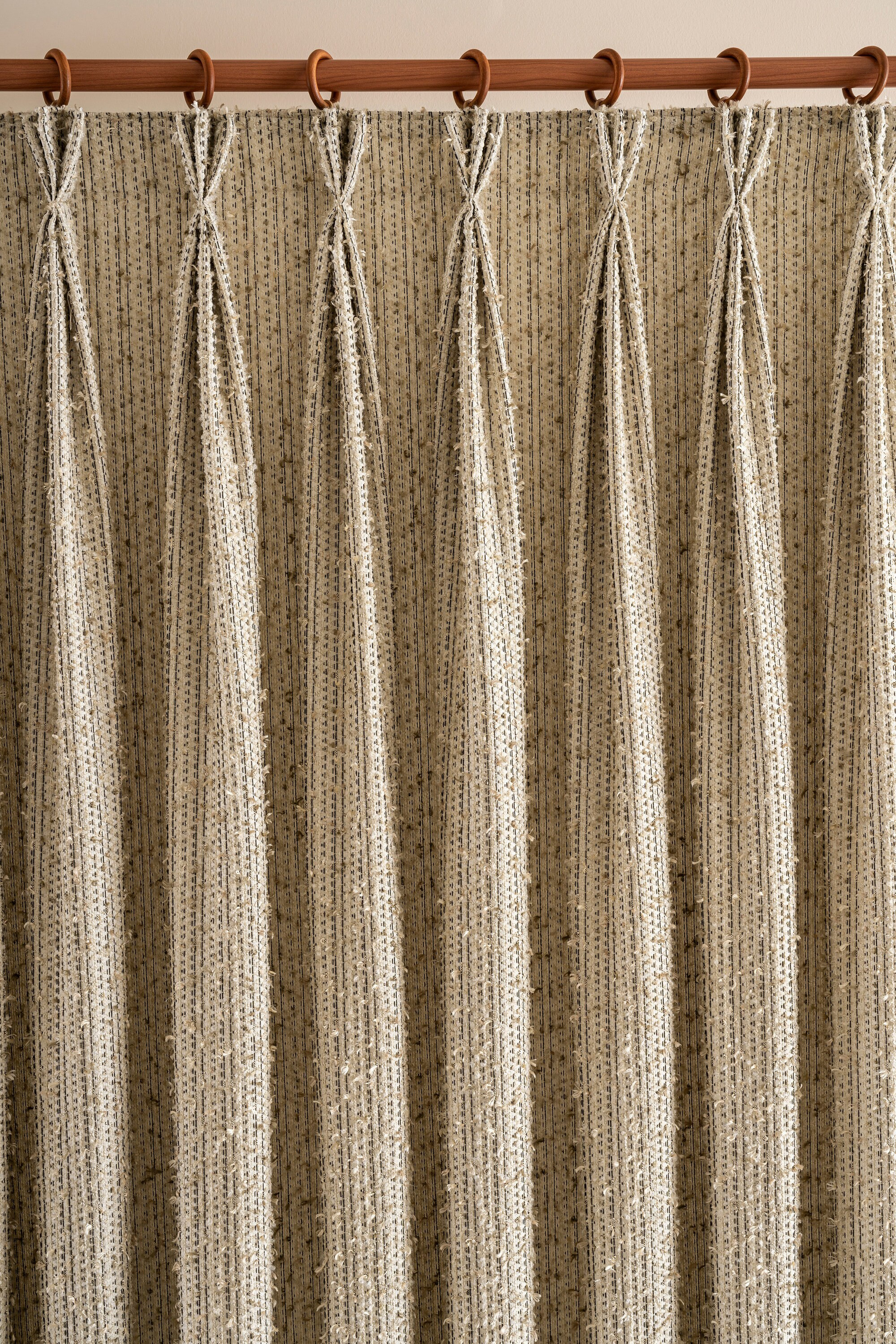 MASWOND Leinen-Vorhänge – Halbtransparent, Plissiert, 96x203 Cm
