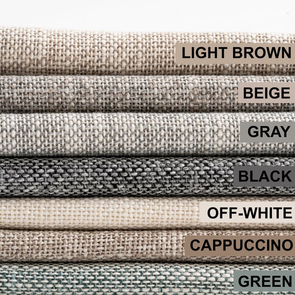 Heavyweight Linen Curtain Fabric Swatches 7 Colors.