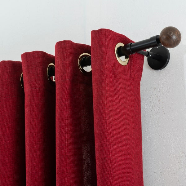 Linen Curtain Panels 16 Colors. Extra Long Grommet Drapes for Living Room and Bedroom.