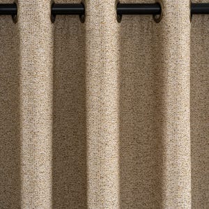 Beige Grommet Curtain Panel: Farmhouse Modern Custom Curtains