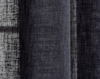 Dark Colored Linen Curtains Black Gray Stone Brown Colors Living Room Drapes