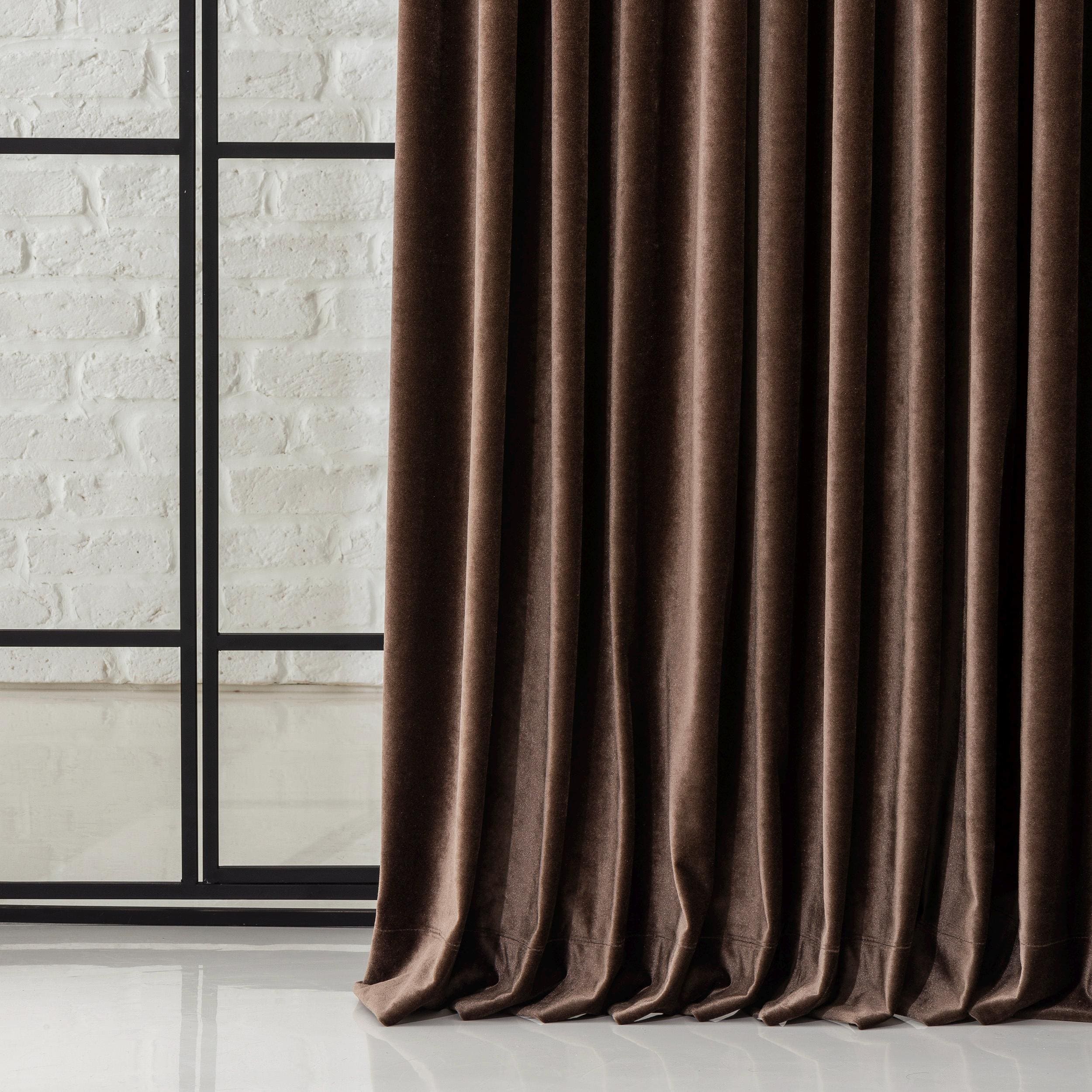 グリーンベルベット遮光カーテン - 高級ロングパネル、カスタム