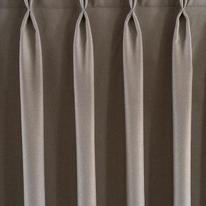 Natural Blackout Curtains: Custom Extra Wide Pinch Pleat Panels