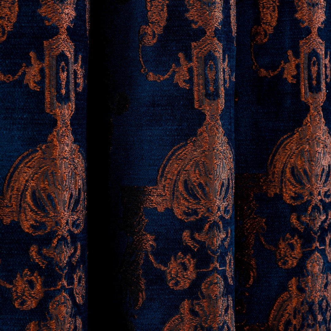 Damask Velvet Curtains 4 Colors Custom Size Velvet Drapes Etsy