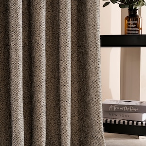 Cotton Curtains 6 Colors, Luxury Linen Curtain Panel with Grommet Rod Pocket Back Tab Hanging Style.