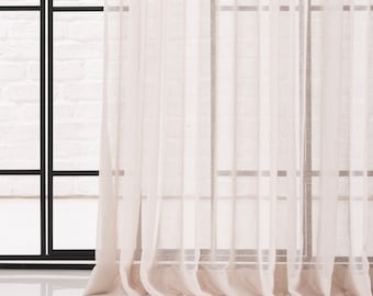 Sheer Curtain Panels 14 Color Options. Custom size Curtain for Living Room.