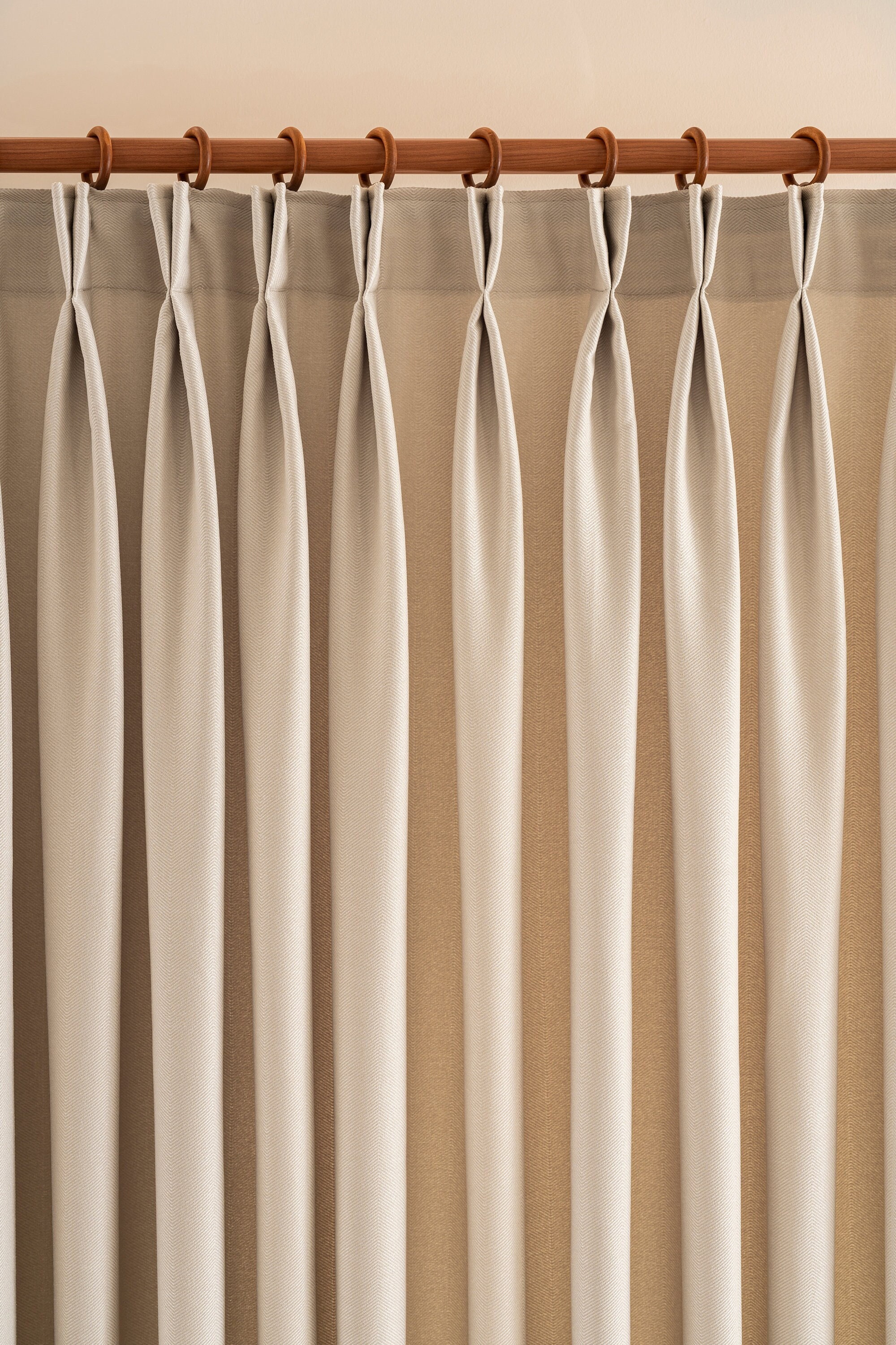 Double Pinch Pleated Linen Curtains, 25 Colors, Modern Living Room Curtains.
