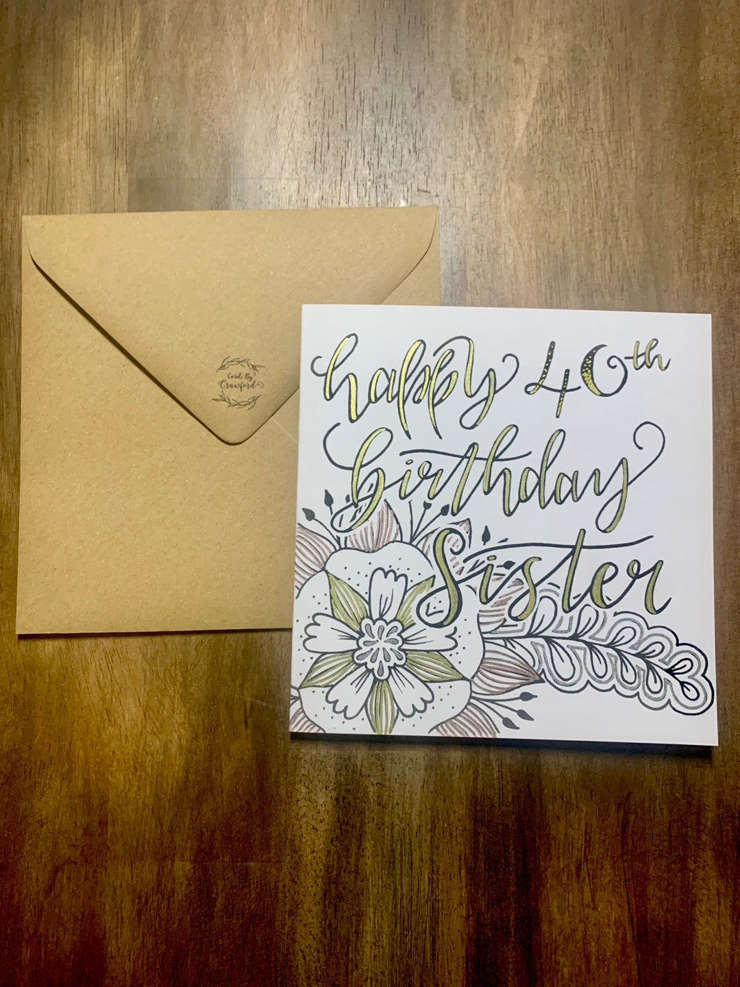 Happy 40th Birthday Sister Card Floral Design. - Etsy