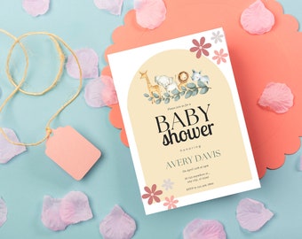 Baby Shower Invitation| Baby Shower| Baby Shower Invitation Template| Instant Download| Editable Minimalist Baby Shower Invitation|