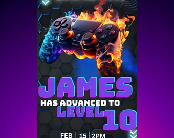 Boy Gamer, video Game Birthday invitation, Video Game Invitation, Gaming Party Invitation, Gamer Party Invitation, Boy Game Party