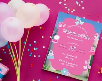Birthday Invite, Birthday Template, Birthday Invitations, Invitation Template,  Printable Invitation,  Children's Invite, Girl's Party