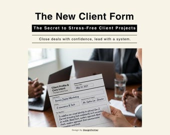 New Client Form | Project Scope & Boundaries System (PDF Printable)