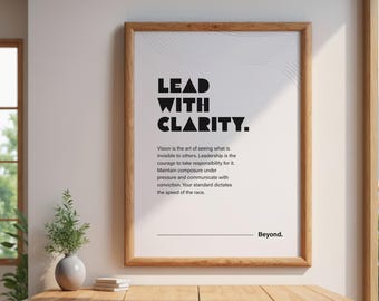 Lead With Clarity Print, Minimalist Manifesto, Modern Office Decor (Digital Download)