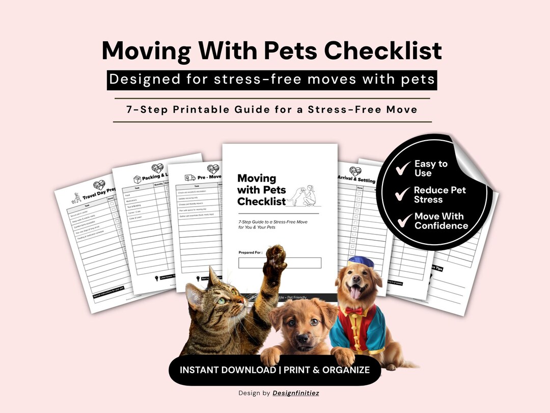 Picture of Moving With Pets Checklist | 7-step Printable Guide for a Stress-free ...