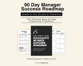 First-Time Manager 90-Day Roadmap, Leadership Toolkit, Team Success Guide (Digital Download)