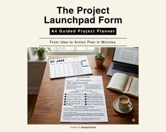 Guided Project Planner Printable | Project Kick-off Brainstorming Sheet (A4 Digital Download)