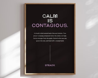 Calm Is Contagious Typography Poster, Stoic Business Manifesto Print (Digital Download)