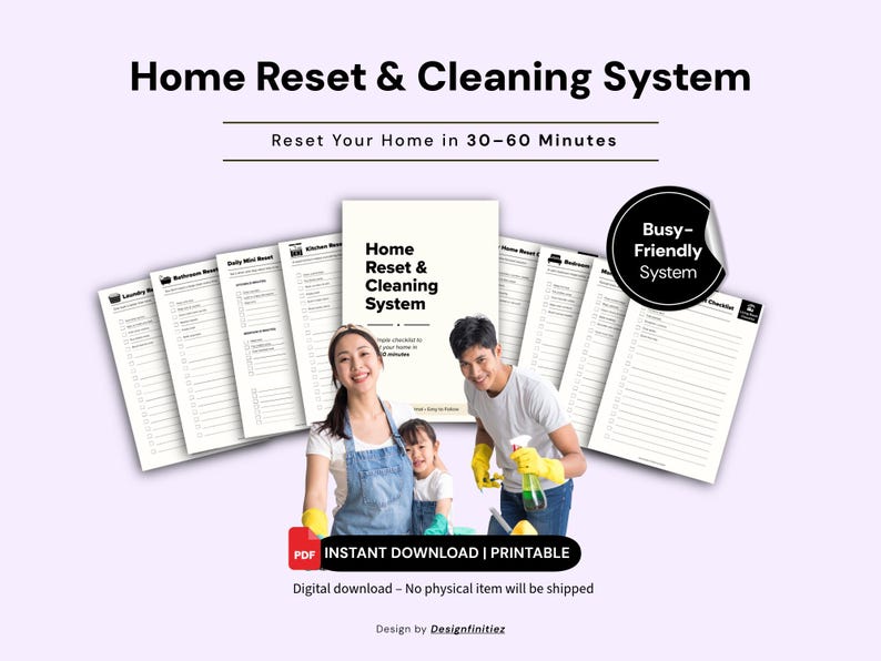 Home Cleaning Checklist | Minimalist Daily & Weekly Reset (PDF) - Etsy