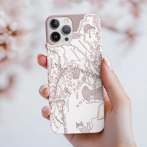 Herr der Ringe inspirierte robuste Handyhülle - Karte von Mittelerde - Einzigartiges Geschenk für Herr der Ringe - Einzigartiges Handyzubehör für iPhone Samsung Google Pixel