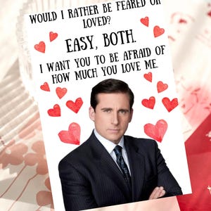 Divertida tarjeta de aniversario de Michael Scott - The Office - Tarjeta de San Valentín de Michael Scott - Tarjeta divertida de San Valentín para Office US - Tarjeta imprimible de The Office