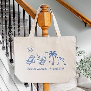 Besties Weekend Tote Bag: Custom Girls Vacation, Beach Trip