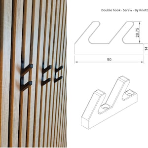 Acoustic panel hook double Screw Coat rack for AKU panels image 2