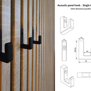 Acoustic panel hook Single Hook Square Screw zdjęcie 2