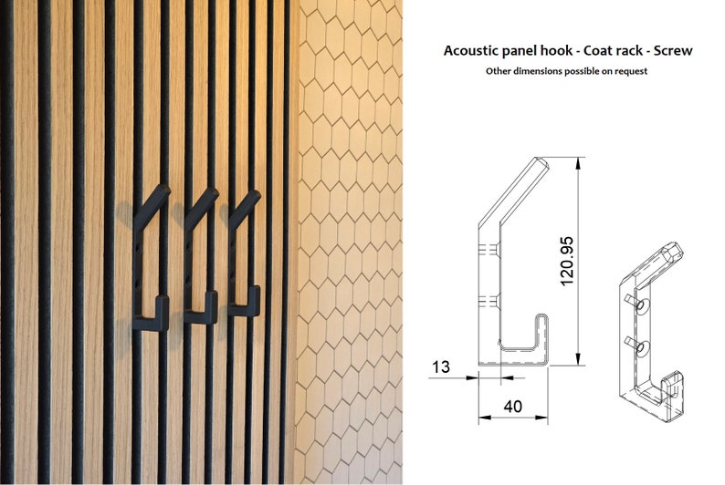 Acoustic panel hook double coat hook Bild 3